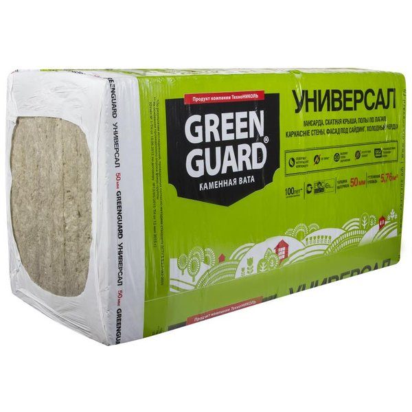 Каменная вата GreenGuard УНИВЕРСАЛ 50 мм со склада в Москве