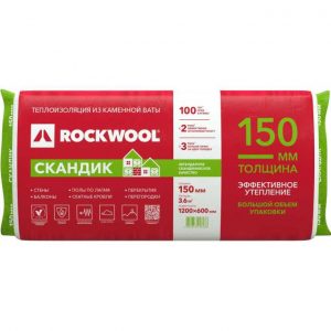 Каменная вата Rockwool ЛАЙТ БАТТС СКАНДИК 800x600x100 мм 2.88 м2