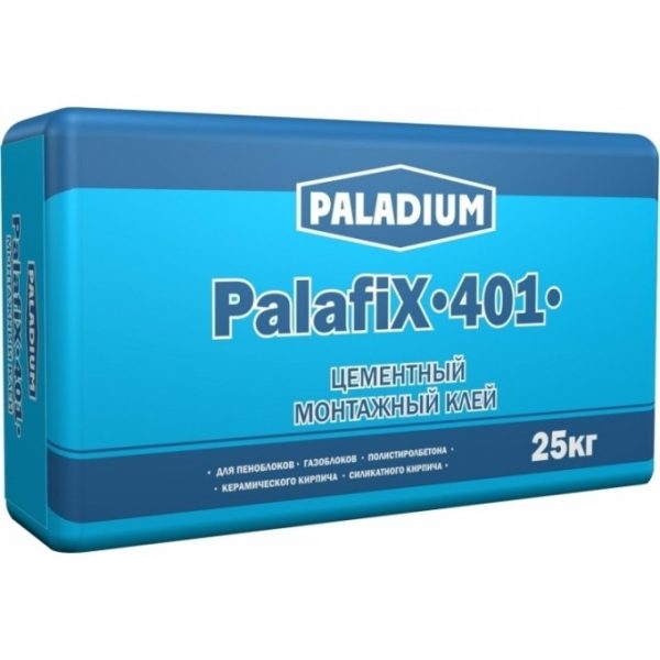 Клей монтажный для блока Paladium Палафикс-401 серый 25 кг