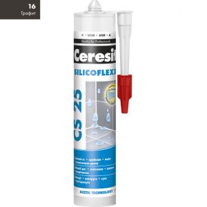 Герметик силиконовый — затирка  Ceresit CS-25 Silicoflex 280 мл Графит 16