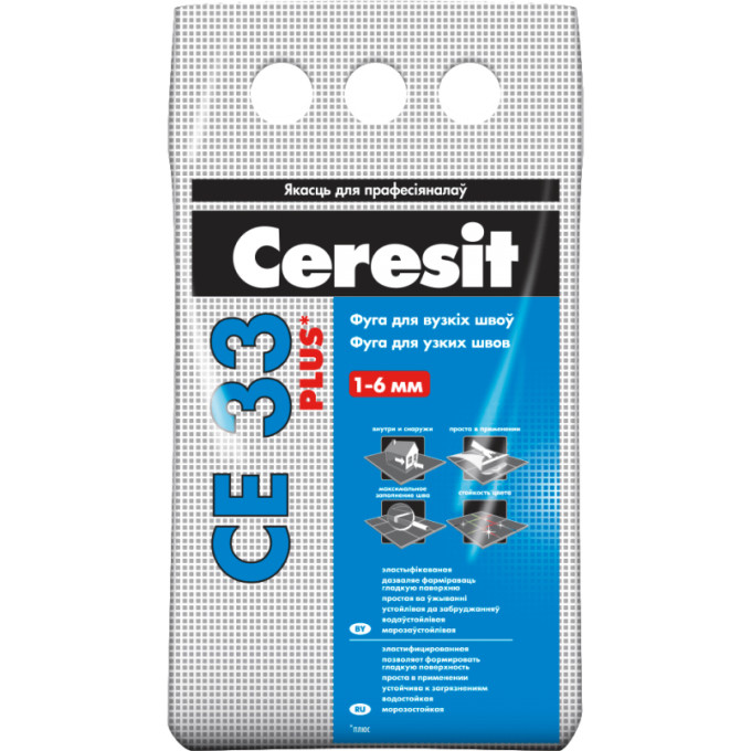 Затирка Ceresit СЕ 33 Comfort 2-6 мм 2 кг манхеттен 10