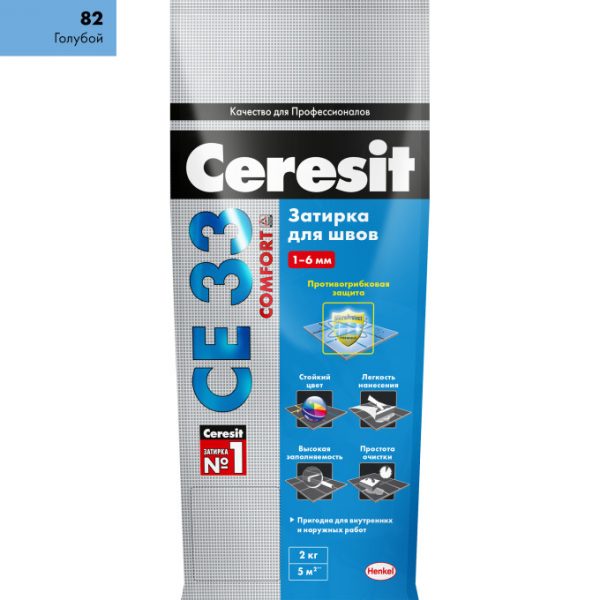 Затирка Ceresit СЕ 33 Comfort 2-6 мм 2 кг голубой 82