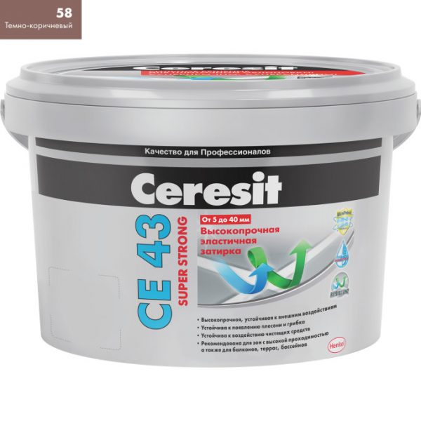 Затирка Ceresit CE-43 Super Strong 2 кг темно-коричневый 58