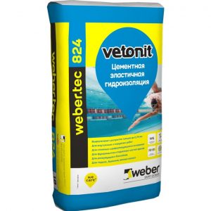 Гидроизоляция Weber-Vetonit Weber.tec 824 цементная эластичная 20 кг