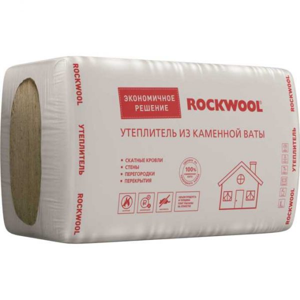 Каменная вата Rockwool УТЕПЛИТЕЛЬ ЭКОНОМ 1000x600x100 мм 3.6 м2 0.36 м3 в упаковке