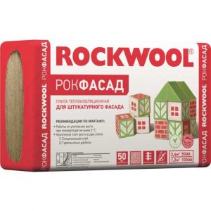 Каменная вата Rockwool РОКФАСАД 1000x600x100 мм 1.2 м2 0.12 м3 в упаковке