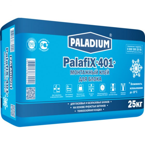 Клей монтажный Paladium PalafiX-401 зима серый 25 кг