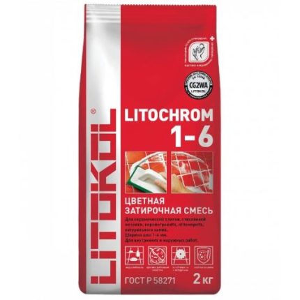 Затирка для швов Litokol "LITOCHROM", C.00 белый, 2 кг