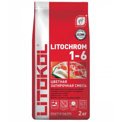 Затирка для швов Litokol «LITOCHROM», C.00 белый, 2 кг