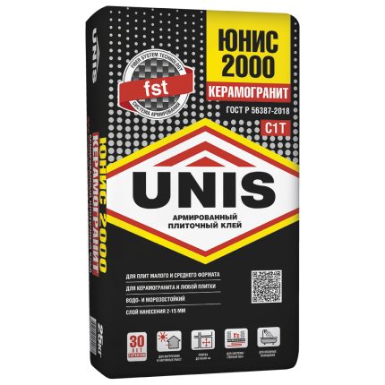 Клей UNIS 2000 плиточный 25 кг