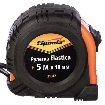 Рулетка 5м*18мм, обрезин. корпус Elastica SPARTA / СПАРТА 31312