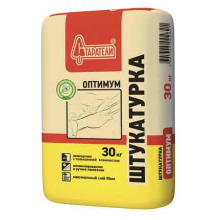 Штукатурка СТАРАТЕЛИ гипсовая ОПТИМУМ, машин. и ручного нанесения, серая (30кг)
