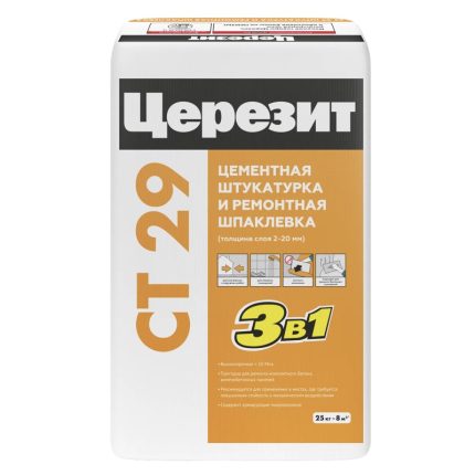 Цементная штукатурка Церезит CT 29 25 кг